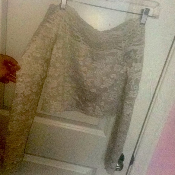 FREE PEOPLE WHITE LACE OFF THE SHOULDER PRETTY TOP - Picture 4 of 8